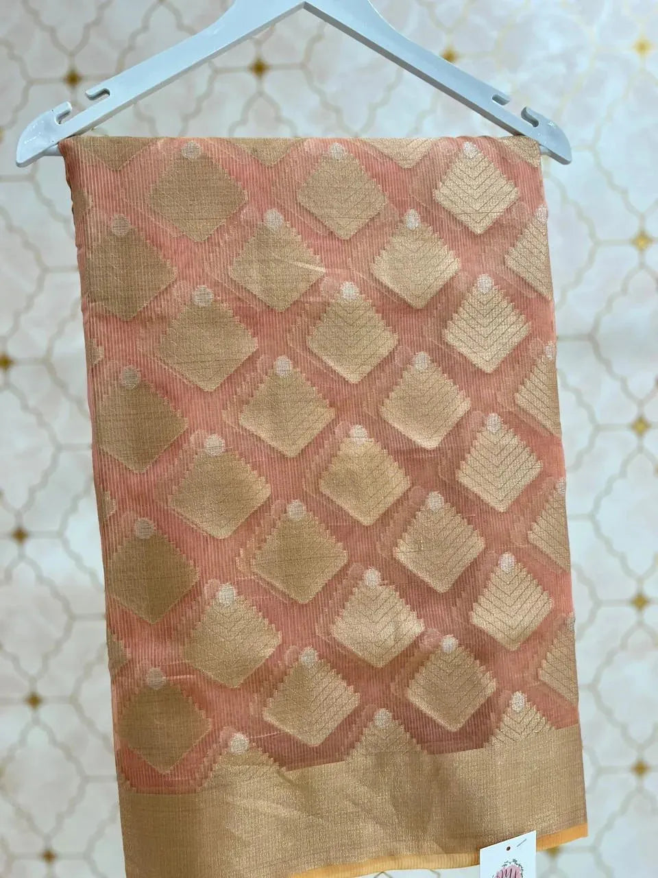 banarasi kota saree with zari blouse
