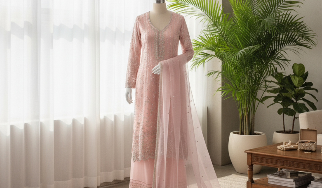 Pink Organza Suit – Where Timeless Charm Meets Modern Sophistication