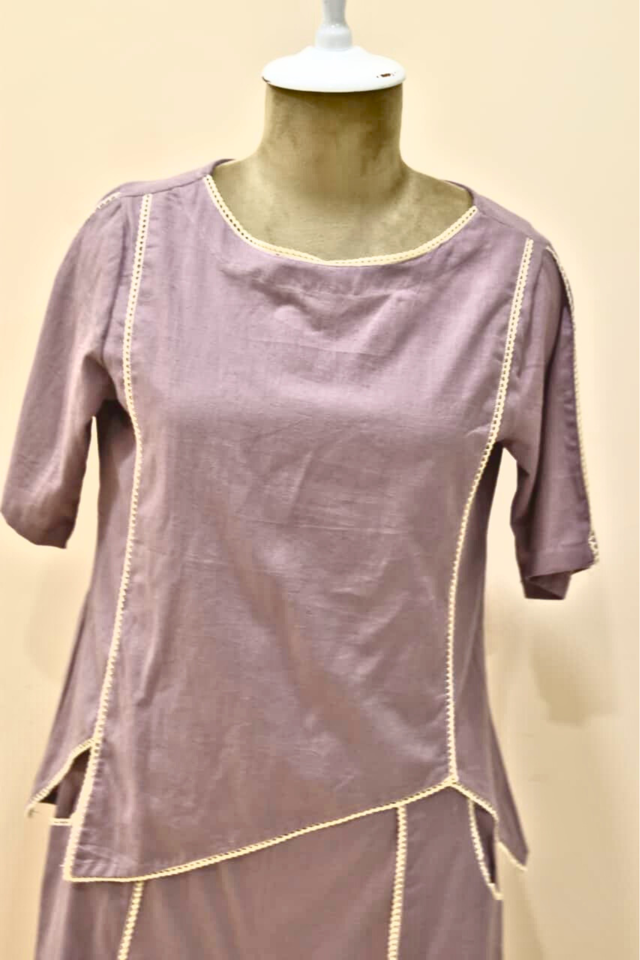 Lavender Lace Plain Cotton Co-Ord Set