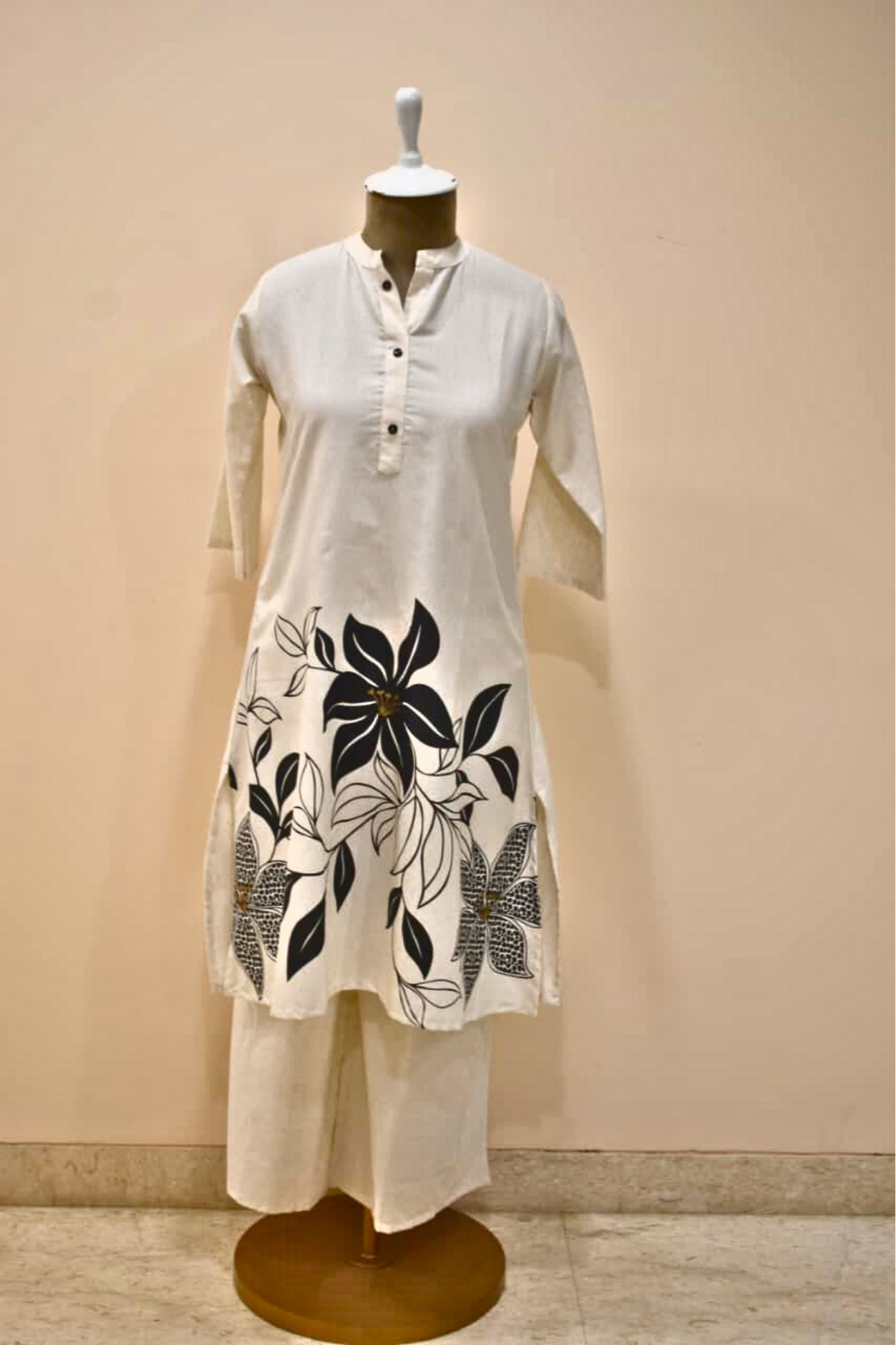 White Floral Print Cotton Co-Ord Set