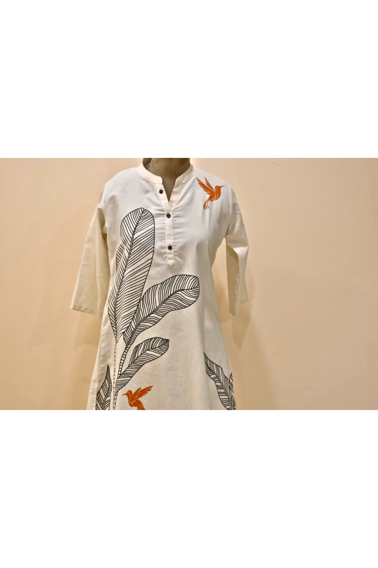 White Leaf Print Cotton Co-Ord Set