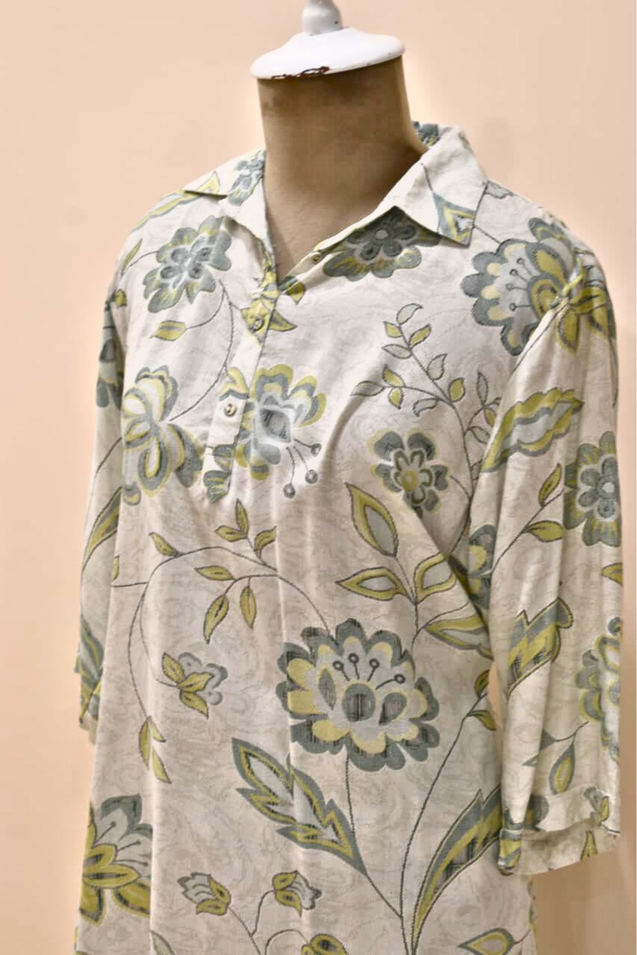 White Floral Print Cotton Co-Ord Set