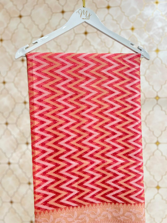banarasi kota saree with wave pattern