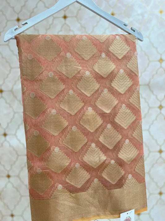 banarasi kota saree with zari blouse