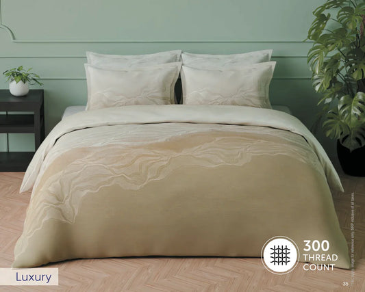 beige premium cotton bedsheet set
