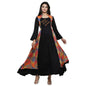 black flared kota suit with multicolor patchwork