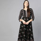 black printed georgette anarkali suit