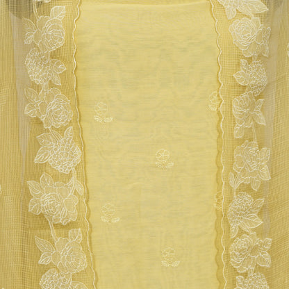 Yellow Mul Chanderi Cotton Suit Set