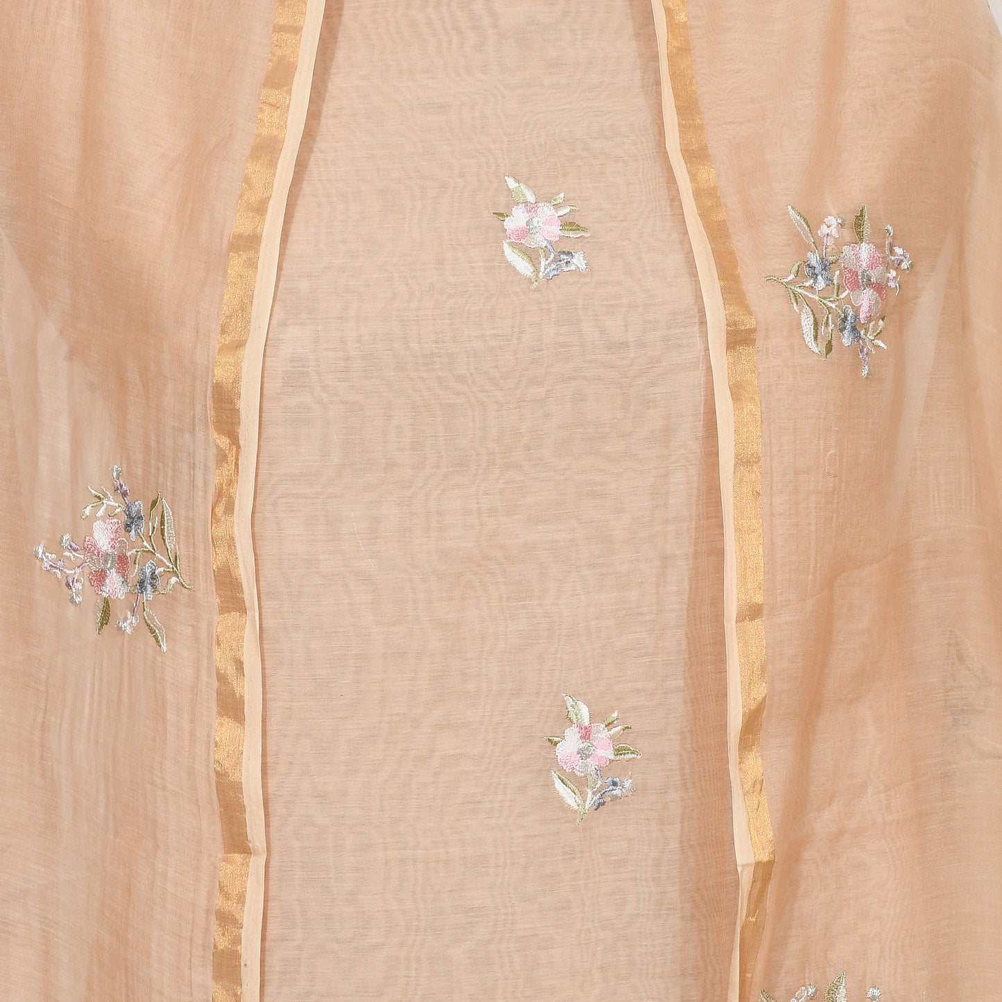 Peach Color Khadi Cotton Unstitched Suit
