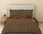 deep brown floral bedsheet set
