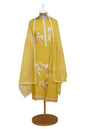 Golden Unstitched Chanderi Suit with Dupatta