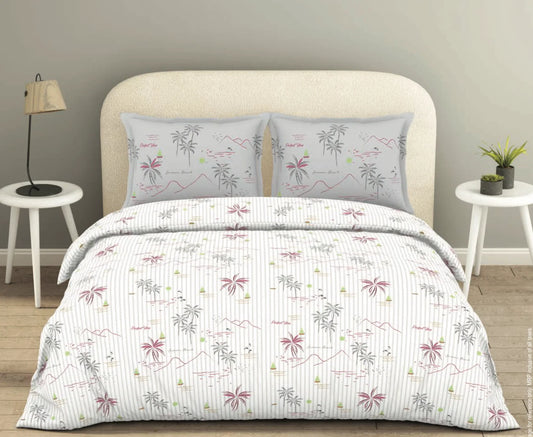 island print bedsheet set with pillow covers
