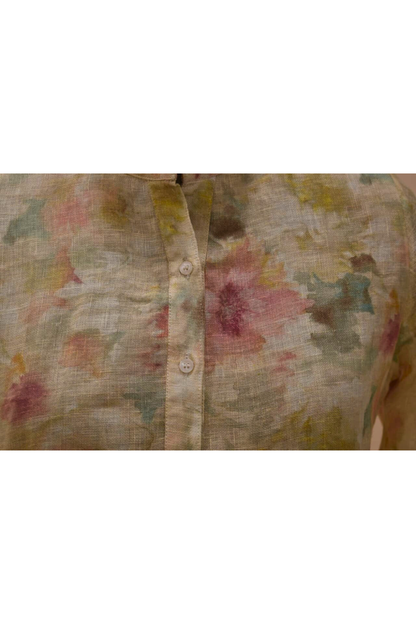 Multicolor Full Sleeve Pure Linen Co-Ord Set