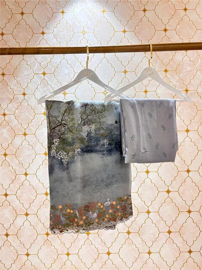 Forest Bloom Organza Saree