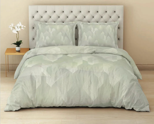 serene geo bedsheet set with pillow covers