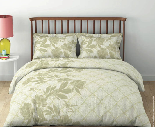 soft green floral bedsheet set