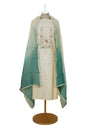 unstitched chanderi suit with pecock embroidery & green dupatta