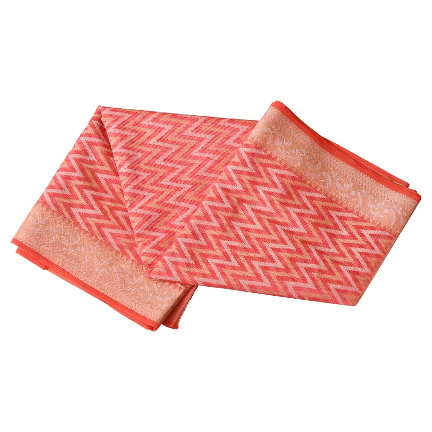 Redish Chevron Digital Print Kota Doria Cotton Saree