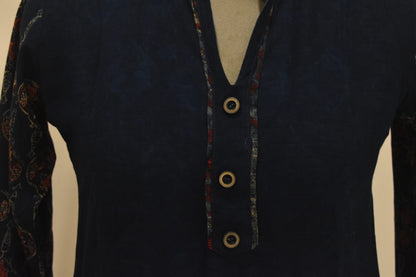 Royal Blue Cotton Embroidery Co-Ord Set