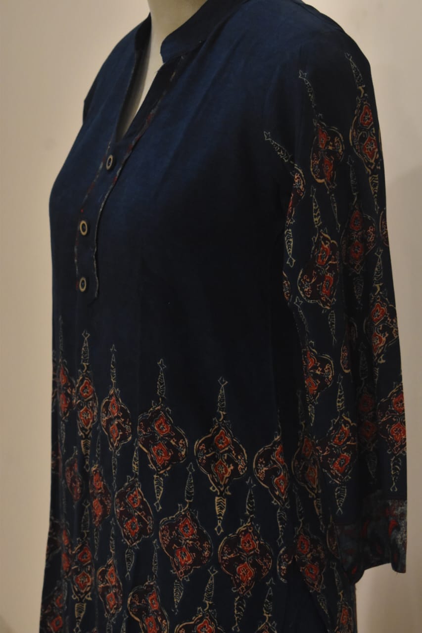Royal Blue Cotton Embroidery Co-Ord Set
